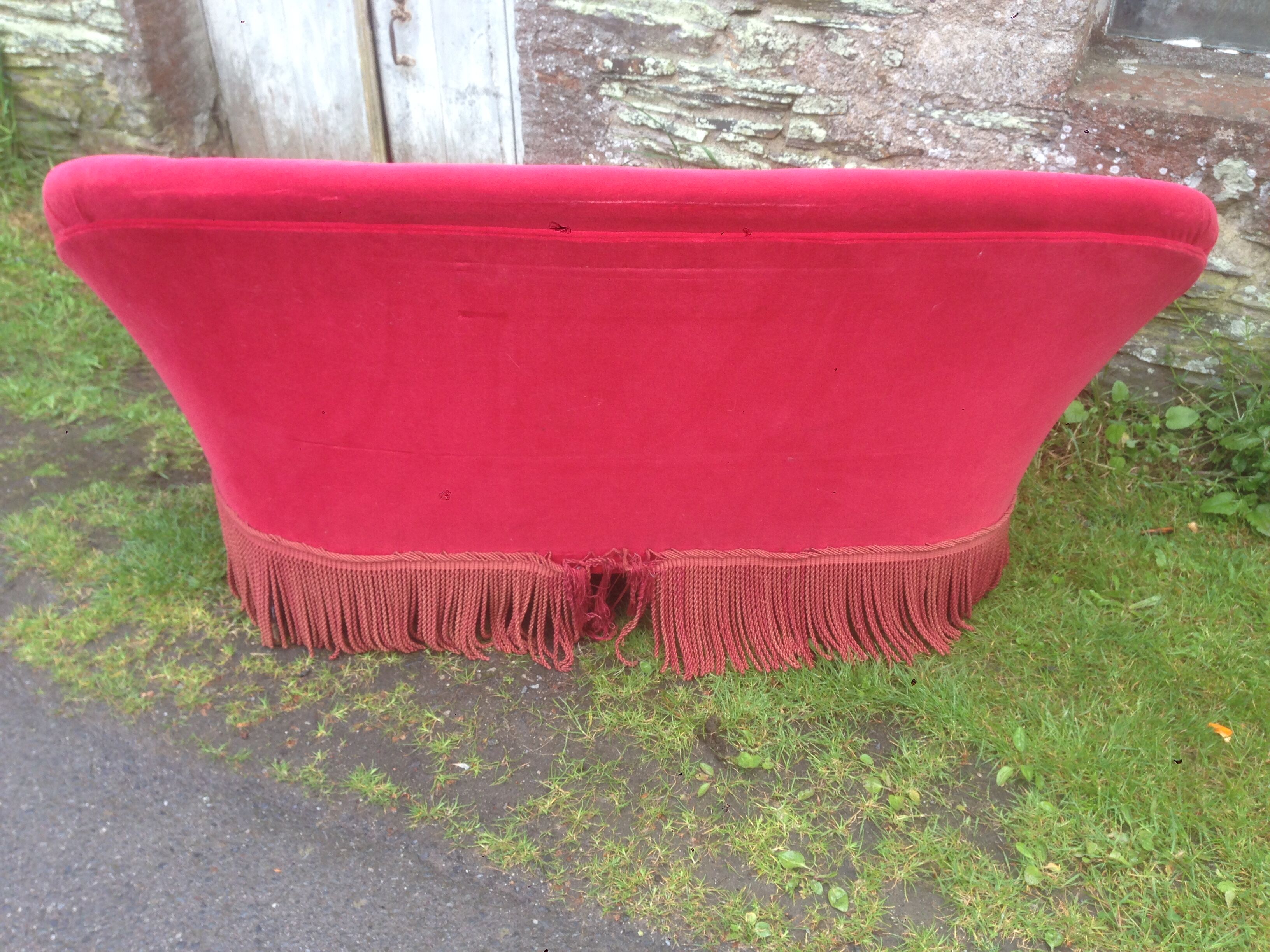 Napoleon III red velvet bench