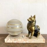 Lampe veilleuse art déco chien Spitz