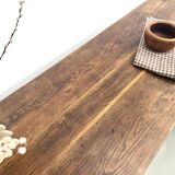 Authentic French farmhouse table from 1890 in solid oak with two drawers.