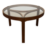 Scandinavian coffee table in teak and glass
