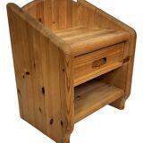 Vintage set of two pine wood bedside tables