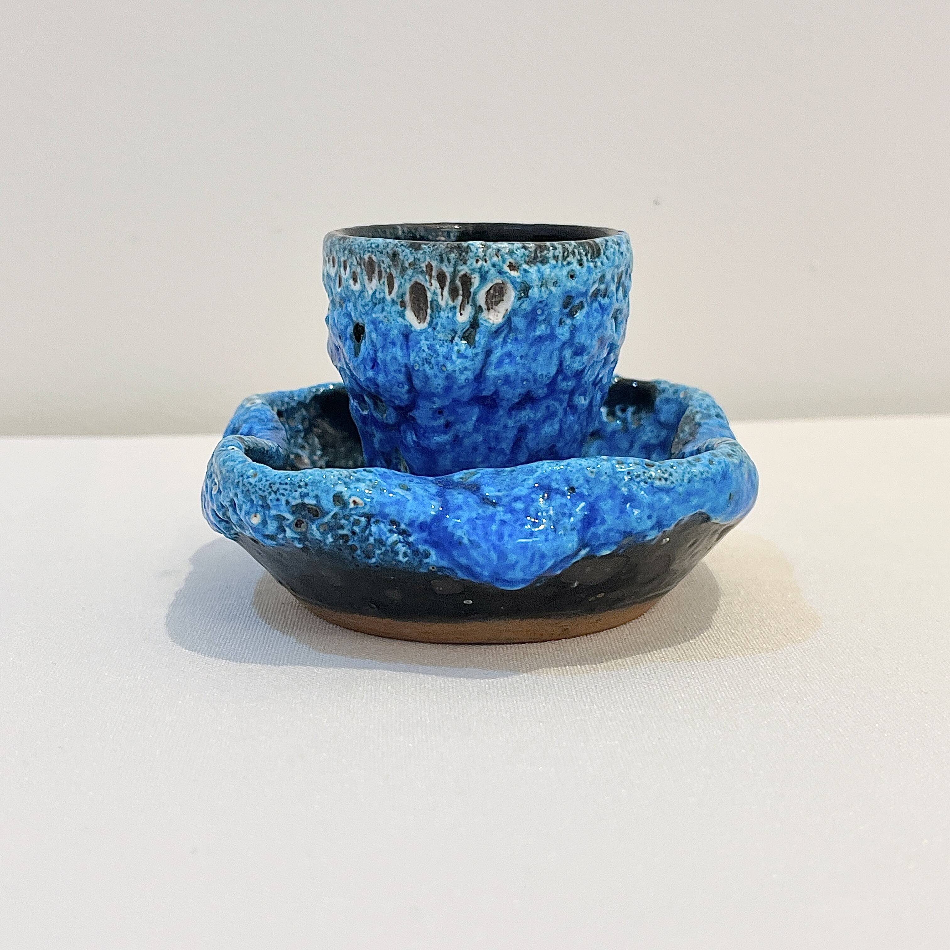 Fat Lava Ceramic Egg Cup Glacier Enamels - Atelier du Cyclope