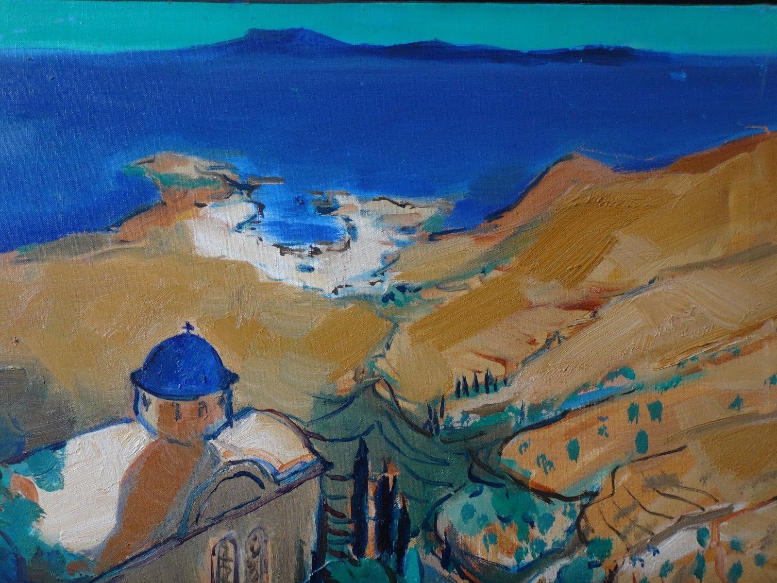Oil on canvas Tinos monastery cyclades