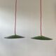 2 industrial suspensions in green enamelled sheet
