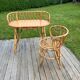 Rattan dressing table with her chair