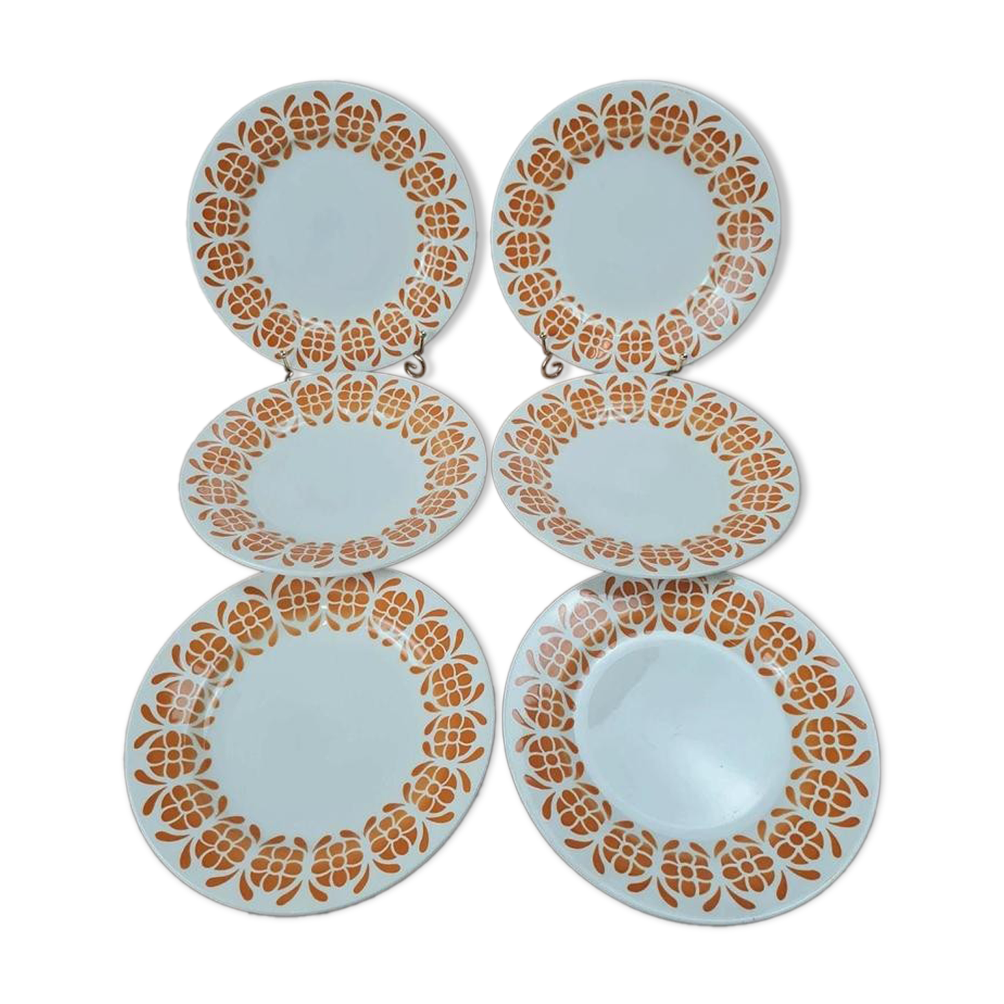 Set of 6 semi-deep plates Sarreguemines