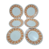 Set of 6 semi-deep plates Sarreguemines