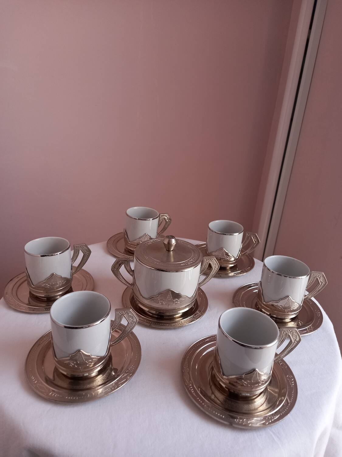 tasses à café italien vintage en argent 800 neuf