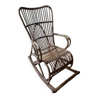 Rocking-chair en rotin