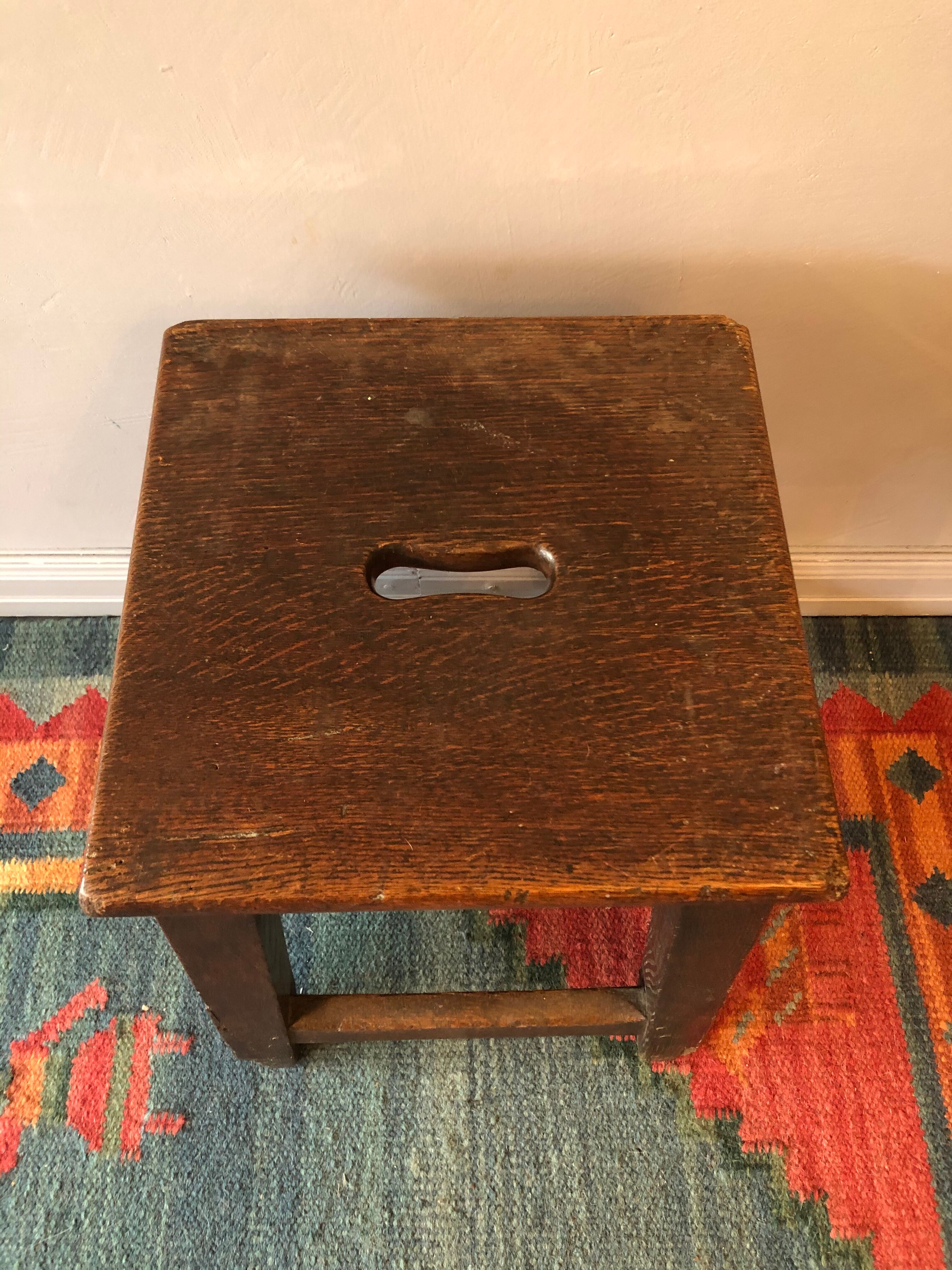 Oak work stool