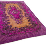 Handmade anatolian 1970s 186 cm x 296 cm purple carpet