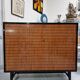 Vintage black lacquered buffet and wood Maurice Flachet