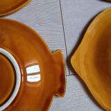 8 antique plates in majolica fish shape