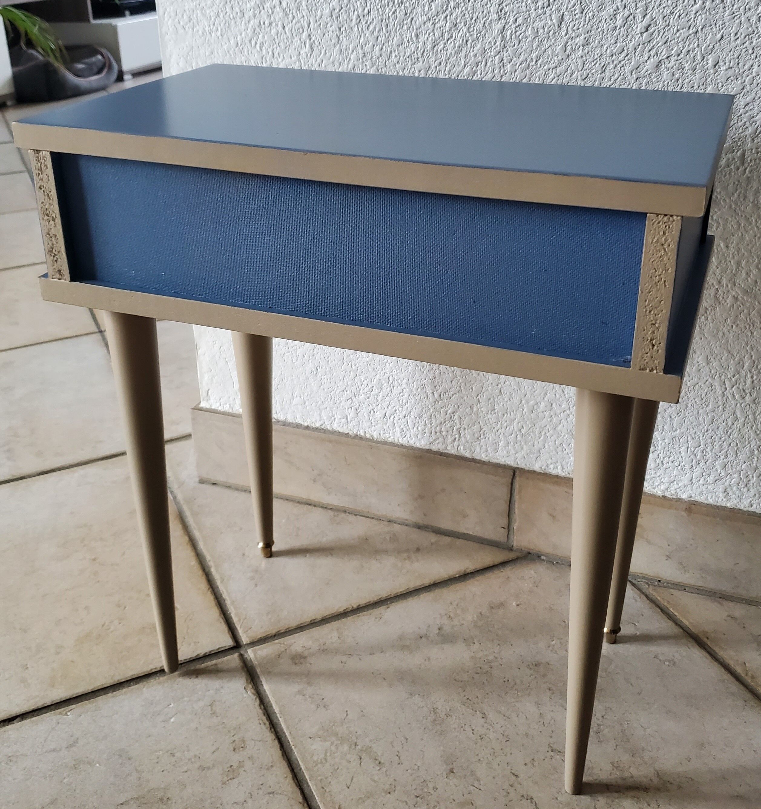 Vintage bedside blue restyled