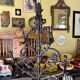 Coat rack with 6 hooks and cast iron brown umbrella stand.