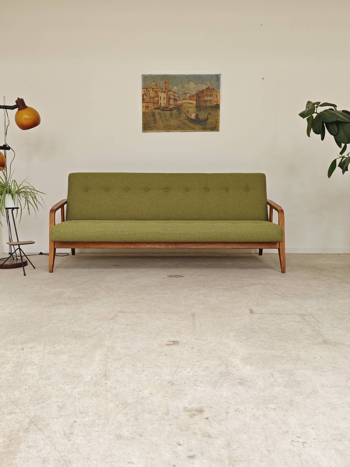 Green Banquette Daybed from Czechoslovakia 1960