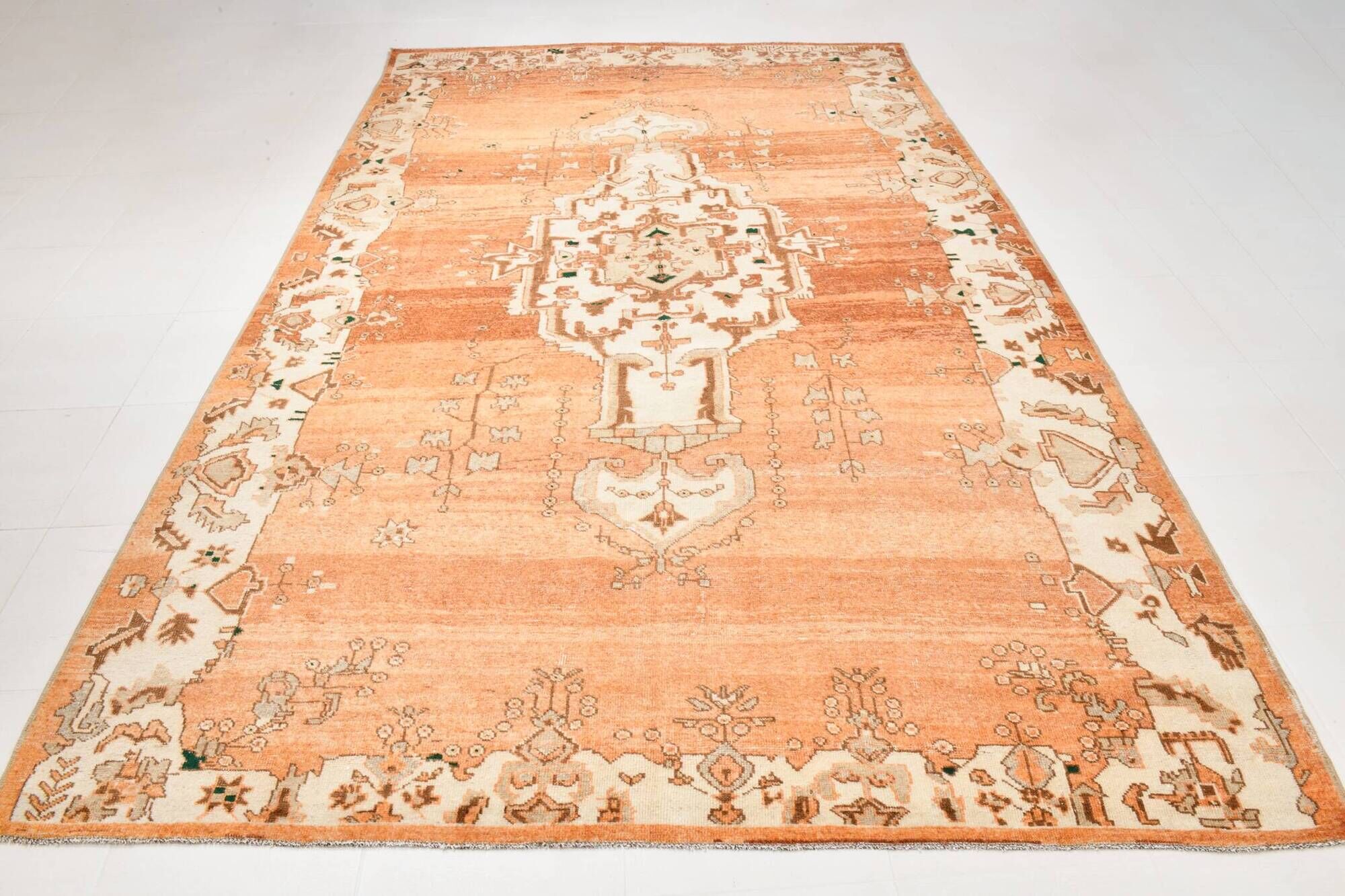 8x12 Terracotta & Brown Vintage Persian Rug, Rugs For Bedroom, 225x353Cm