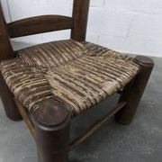 Chaise enfant 1960 chêne et osier
