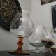 Vintage 70s glass stemmed vase