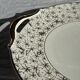 Vintage pie dish with 2 golden handles, abstract patterns, D28.