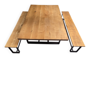 Table et bancs chêne
