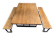 Table and benches solid oak for dining room