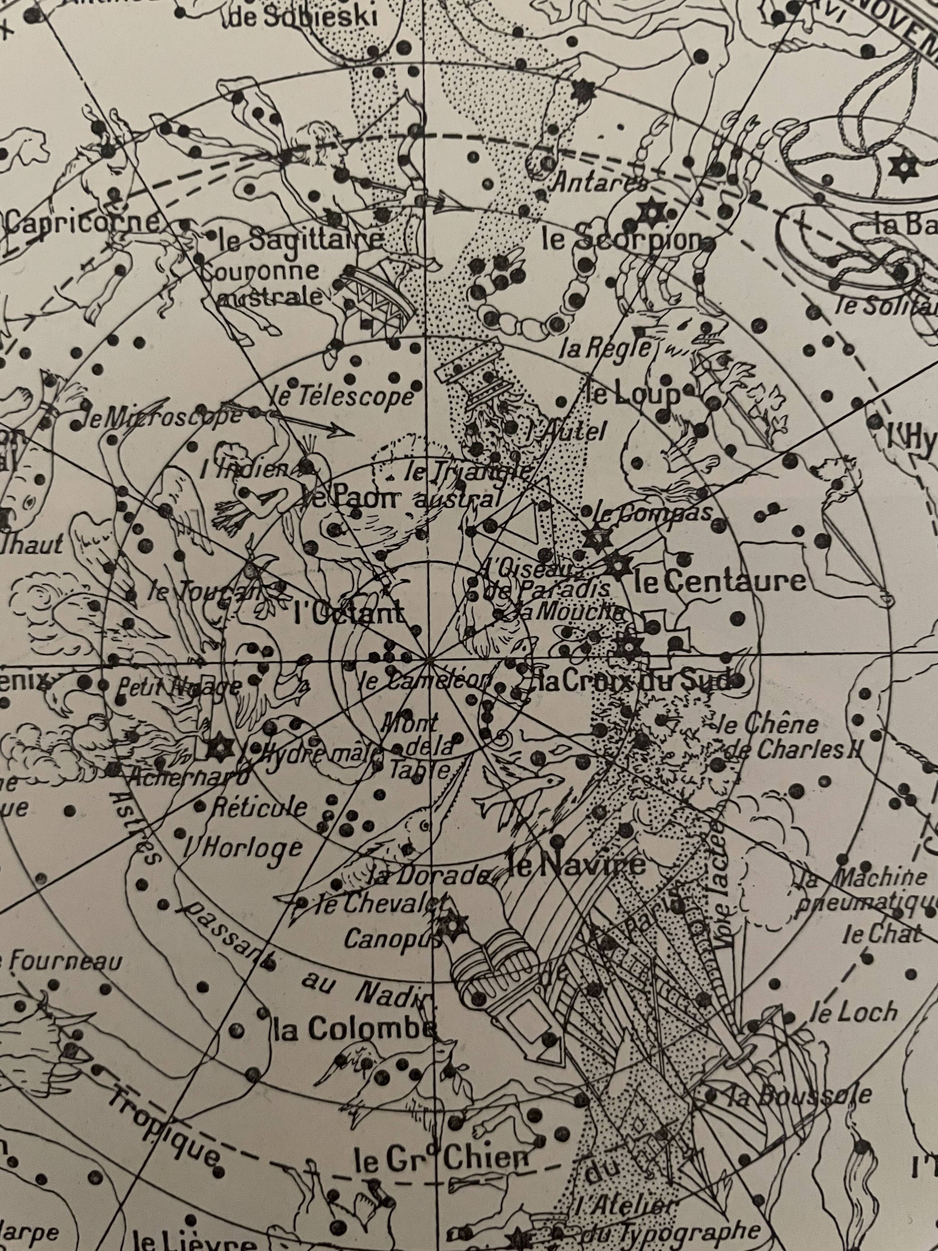 Lithograph engraving on the sky of 1897