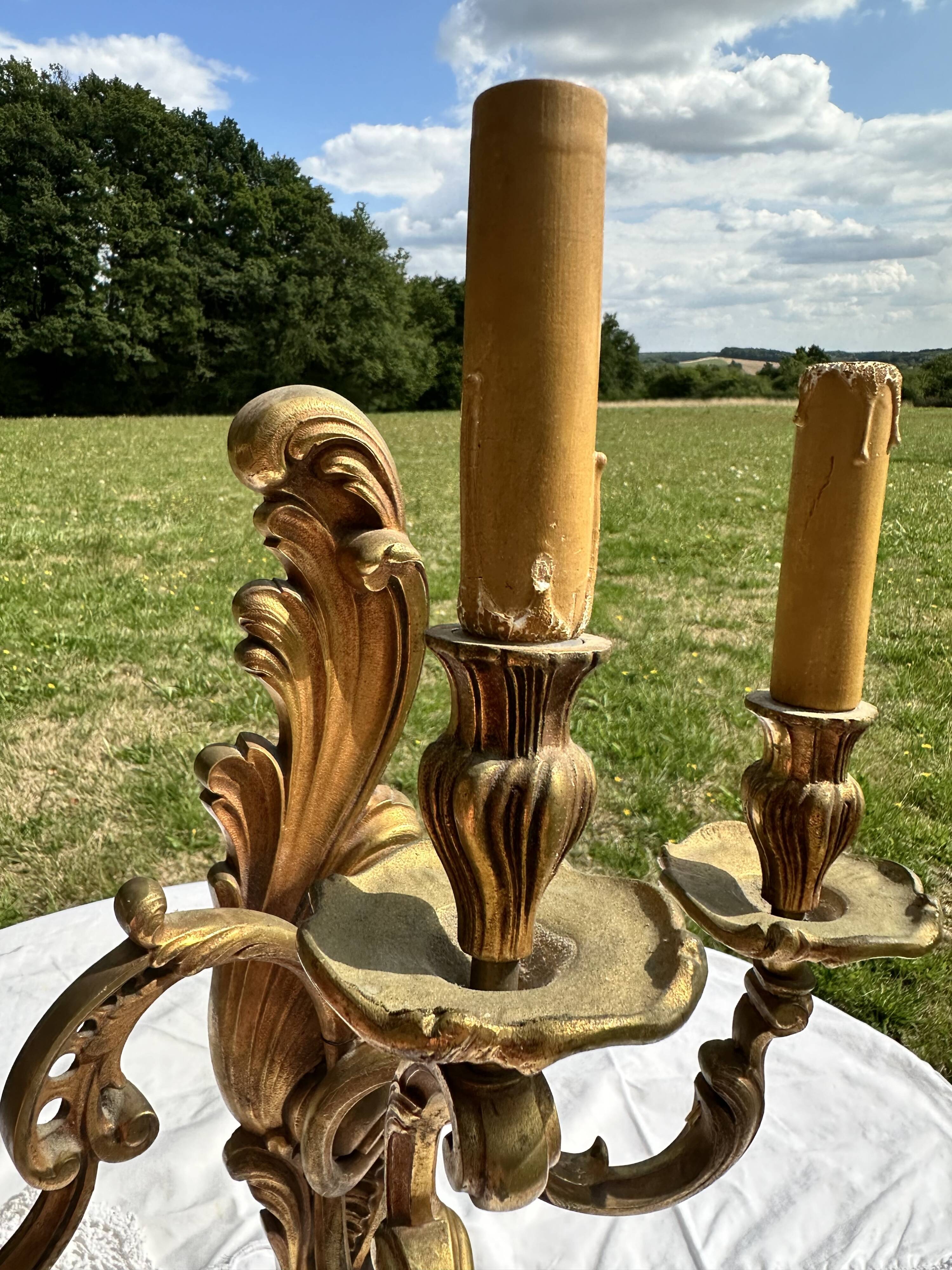 Magnificent 19th Century Louis XV Style Gilt Bronze Wall Candle Holder