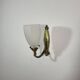 Vintage wall lamp in brass and frosted glass 1950s