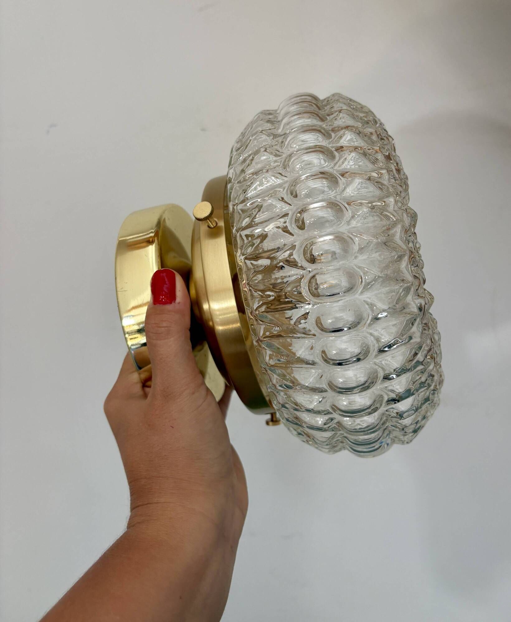 Vintage glass moulded globe wall or ceiling light (PLAFF1)