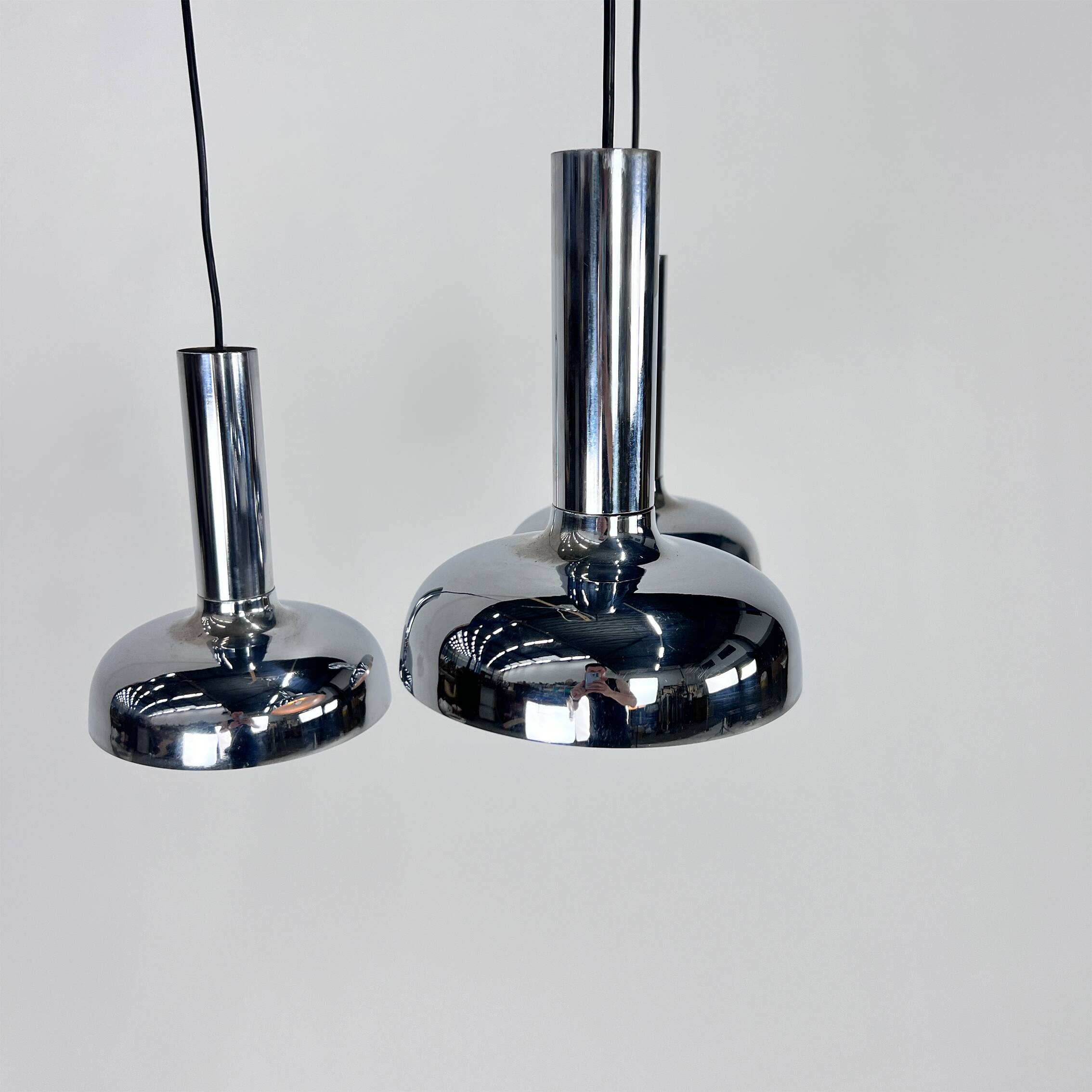 Space Age Chrome Pendant, 1970s