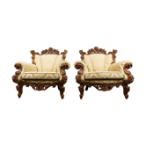 Fauteuils mid-century sculptés Italie