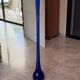 Vase sculpturale vintage en verre bleu cobalt