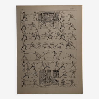 Original lithograph on fencing