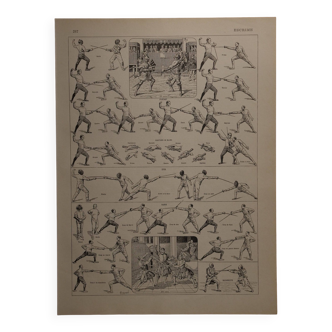 Original lithograph on fencing