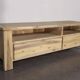 Contemporary solid wood TV cabinet, 2 drawers, 2 storage spaces.