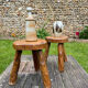 Pair of vintage brutalist stools