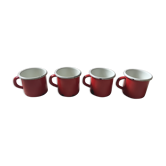 Set of 4 mugs, enamelled steel