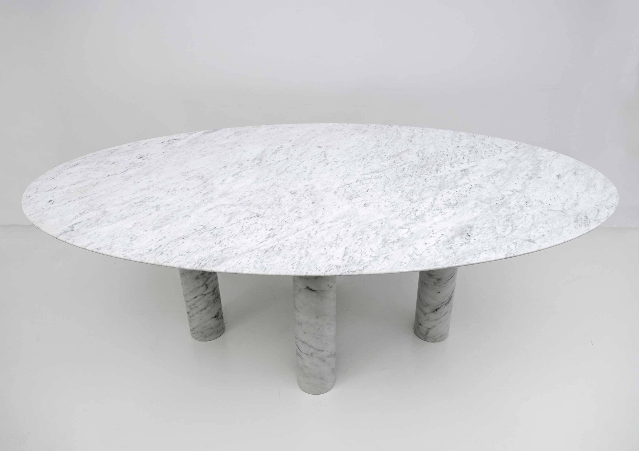 Mario Bellini Italian Carrara Marble Oval Dining Table for Cassina, 70s