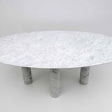 Mario Bellini Italian Carrara Marble Oval Dining Table for Cassina, 70s