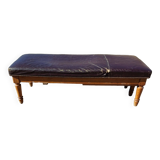 Doctor's bench oak and leather 19th