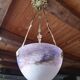Art Nouveau chandelier Shell glass paste Muller brother Lunéville