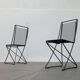 Set of black postmodern Kreuzschwinger chairs by Till Behrens for Schlubach, 1980s.