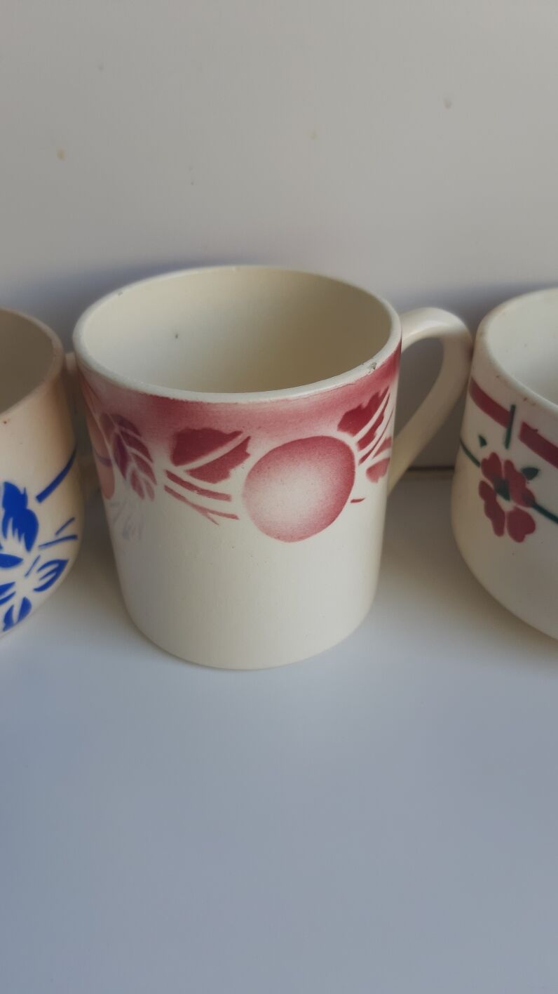 6 coffee cups Digoin Badonviller Sarreguemines