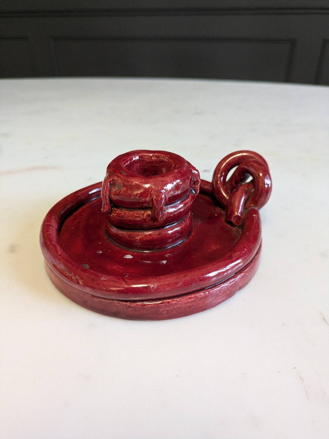 Earthenware candlestick