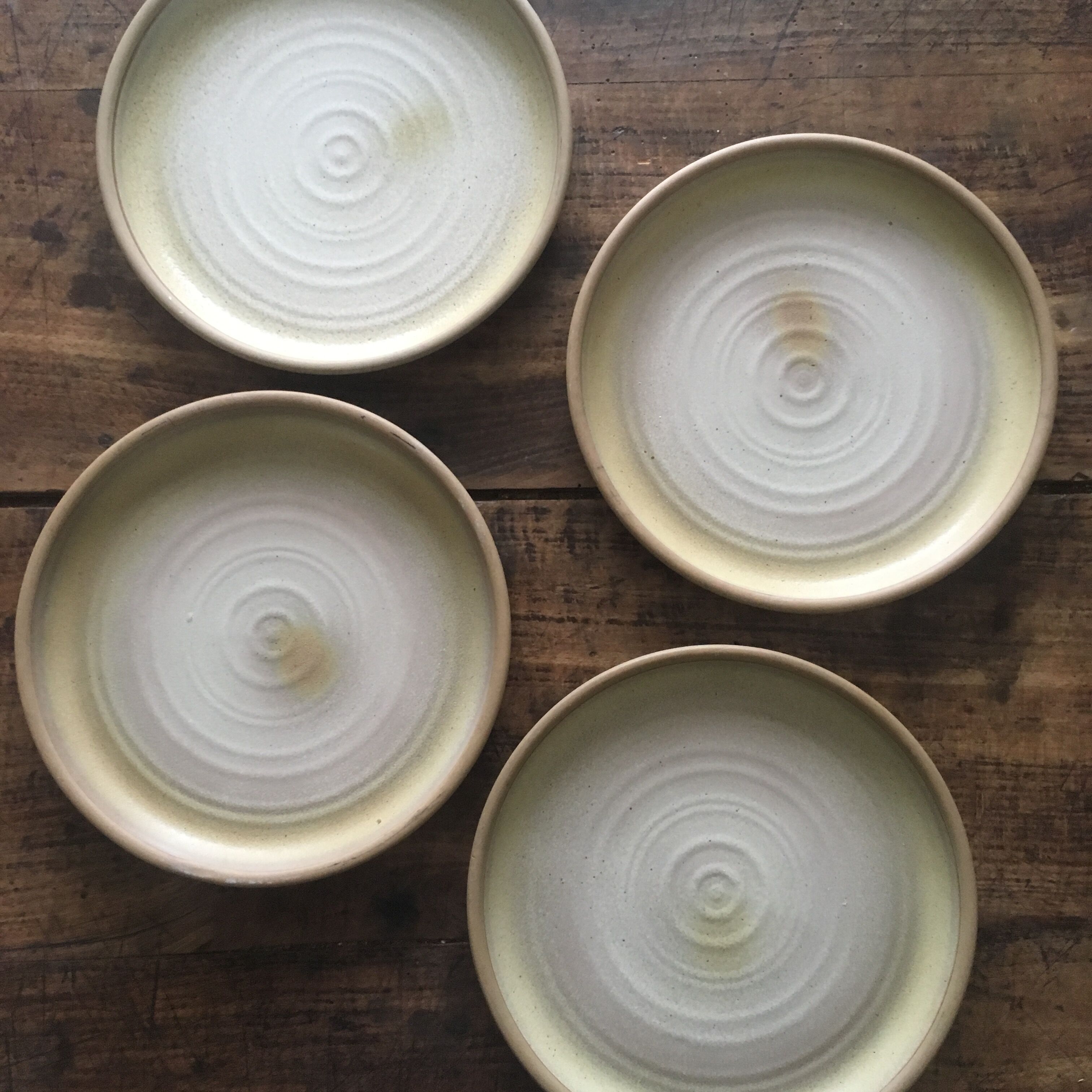 Brown stoneware plates