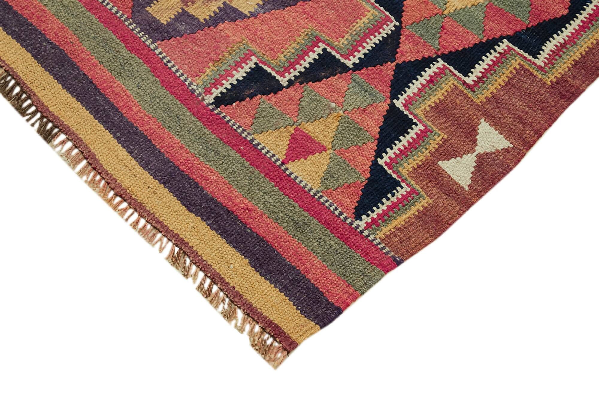 Turkish Handwoven Vintage Herki Kilim 100 cm x 270 cm
