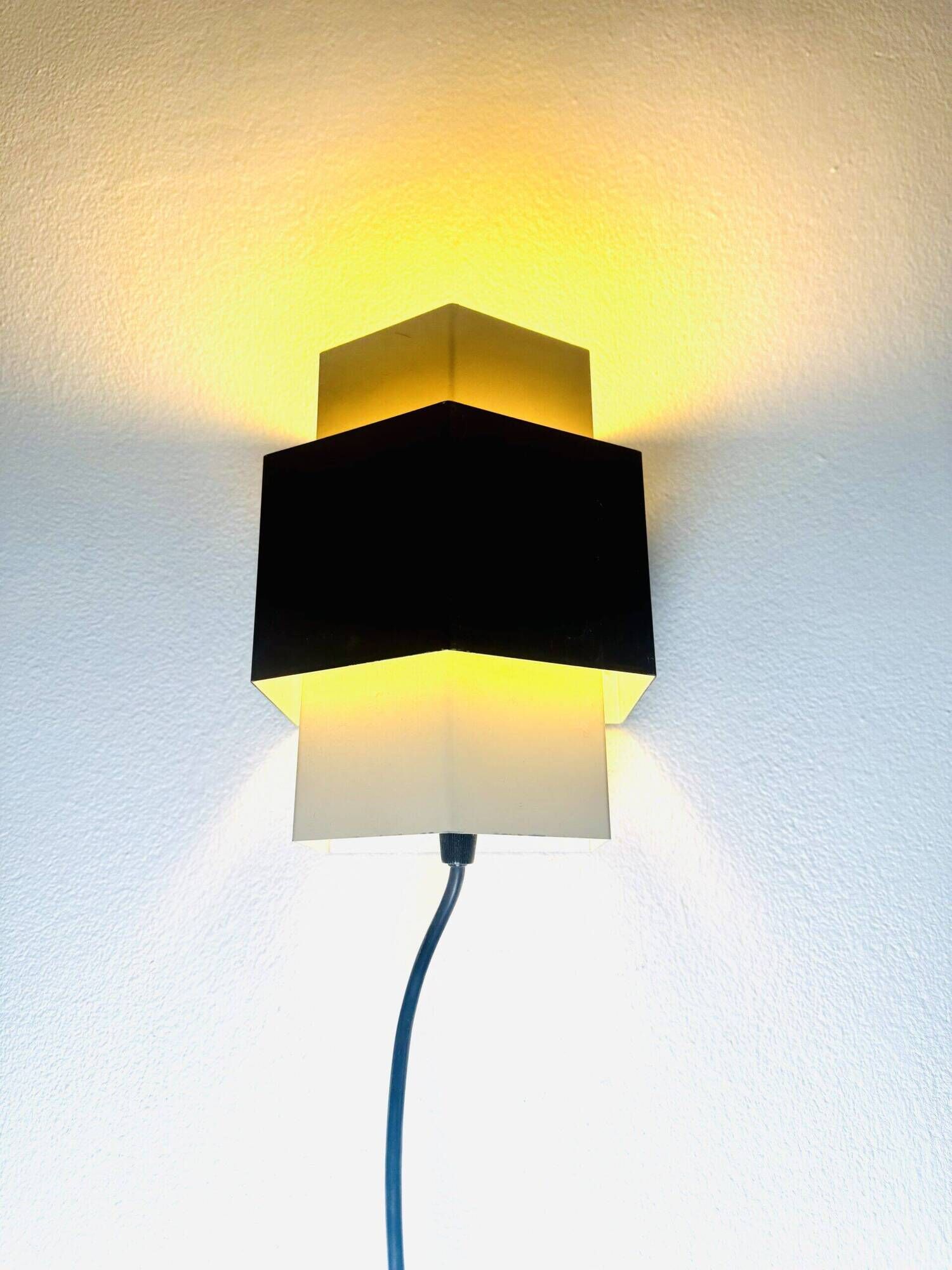 Geometric Curved Wall Lamp By J.J.M. Hoogervorst For Anvia Nederland, The Netherlands 1950S