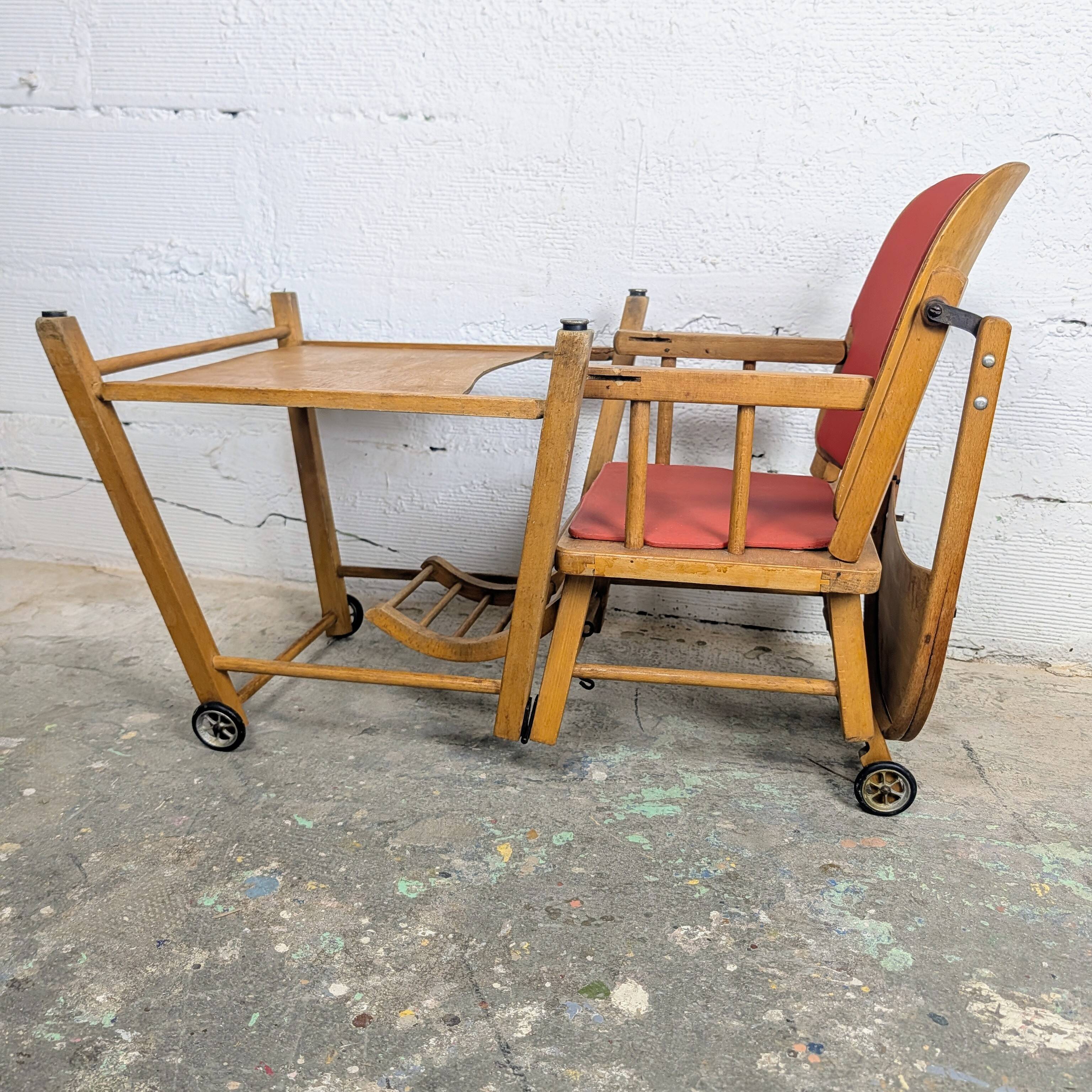 Chaise haute bébé vintage transformable