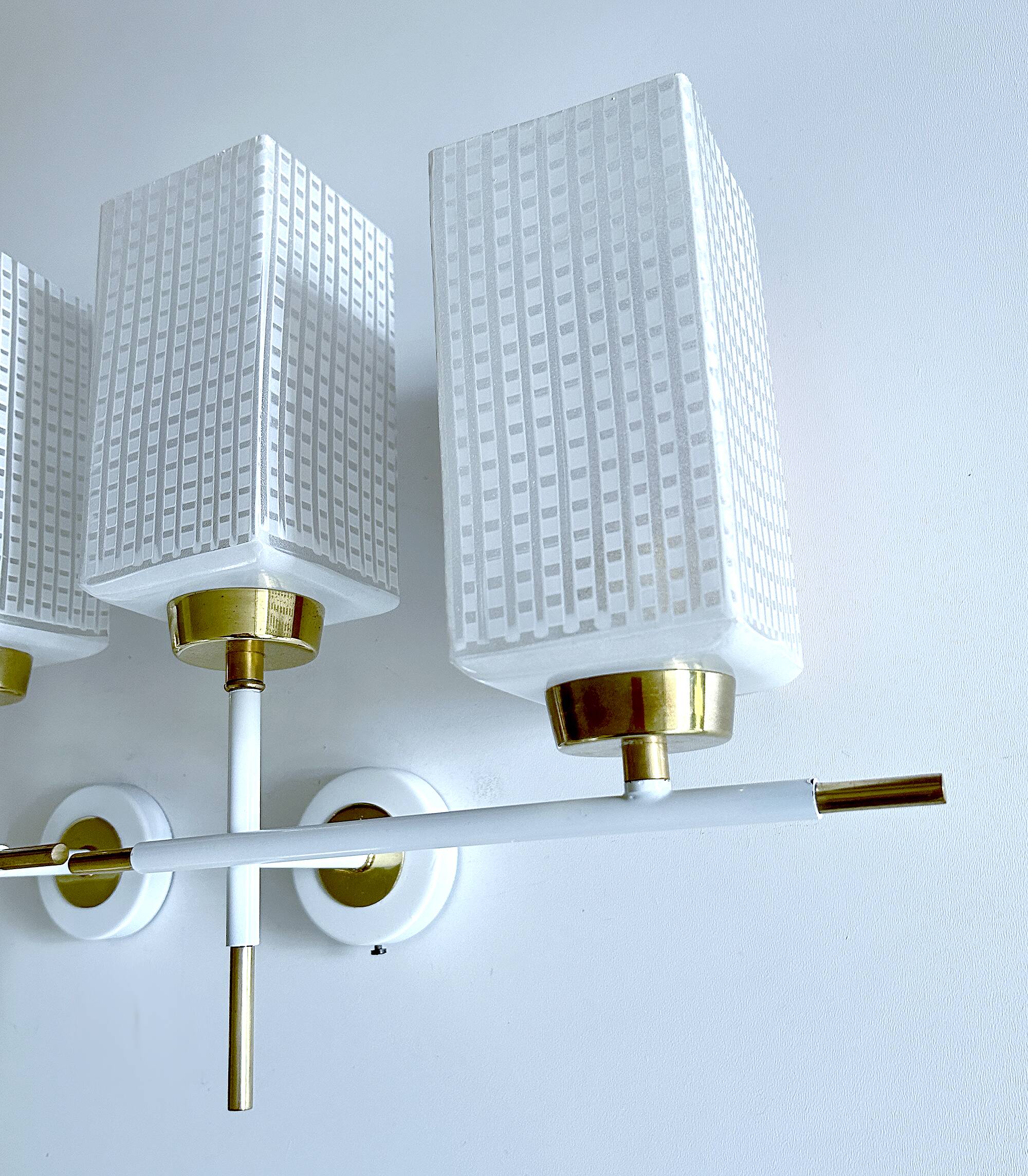 Pair of vintage architectural wall lights, 1960s